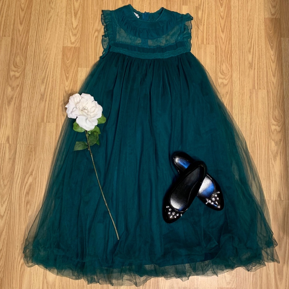 Trish Scully Tulle Emerald Girl's Dress Size 14